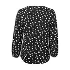 Women's V-Neck Blouse with Modern Polka Dot Design