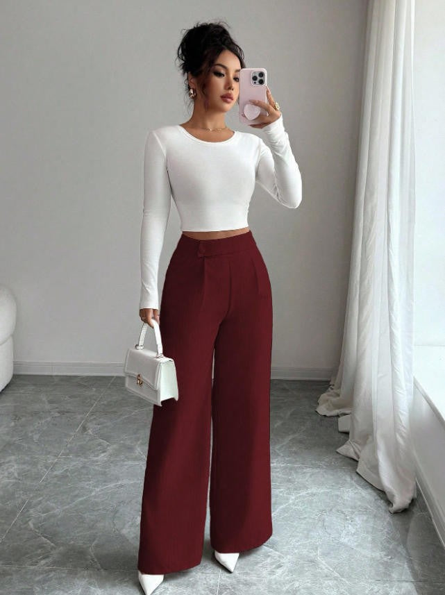 High-Waisted Elegant Soft Trousers