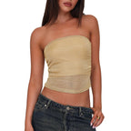 Women's Bandeau Top in Textured Elastic Fabric