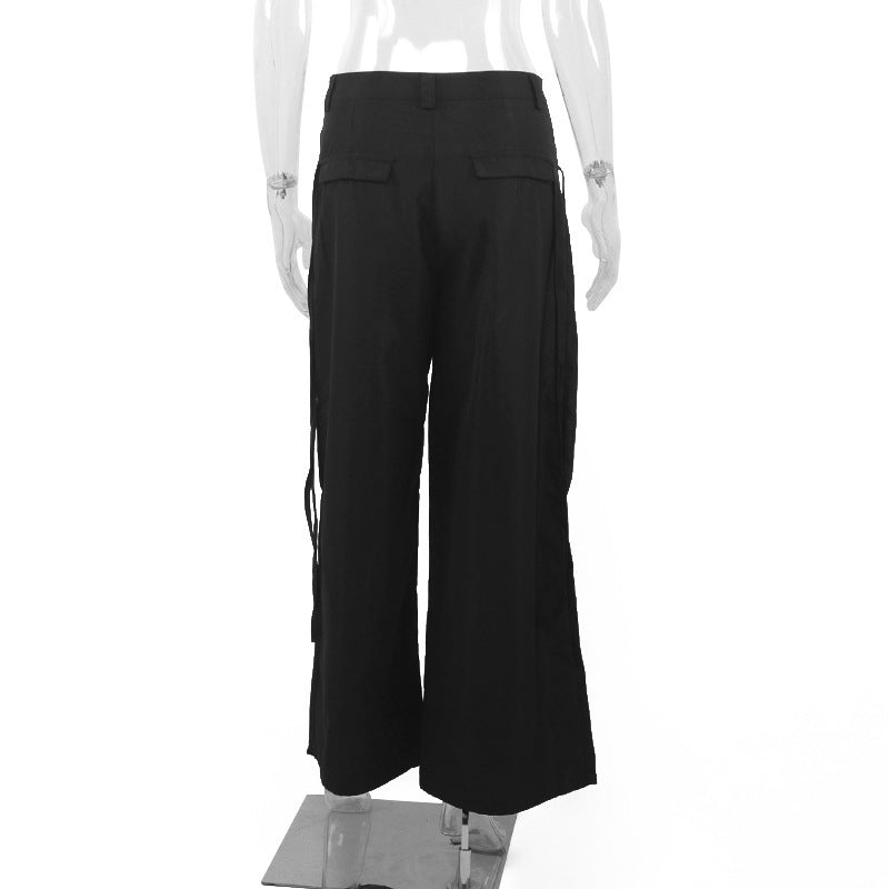 Women's Cargo Pants with Stylish Side Pockets and Adjustable Drawstrings