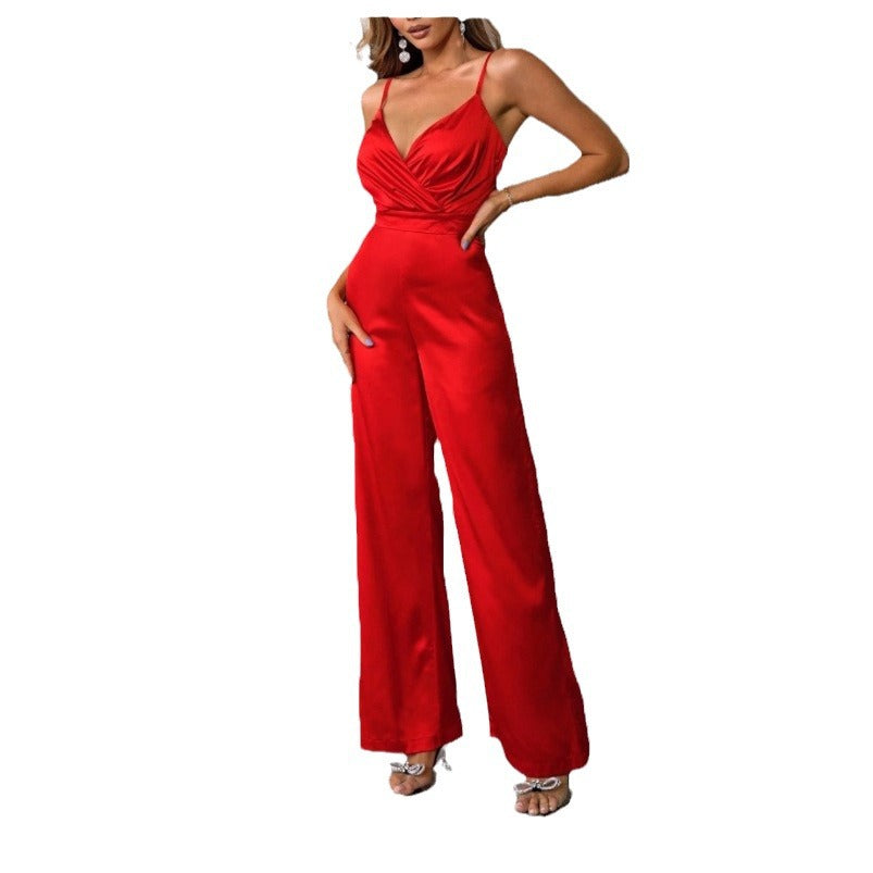 Elegant Overall with Fitted Draping and Fine Straps