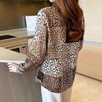 Women's Leopard Print Long-Sleeve Shirt