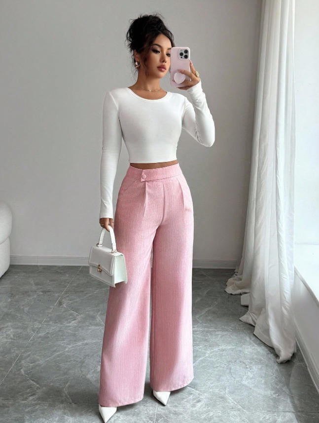 High-Waisted Elegant Soft Trousers