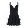 Women's Sleeveless Mini Dress with Lace Appliqués