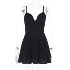 Women's Sleeveless Mini Dress with Lace Appliqués