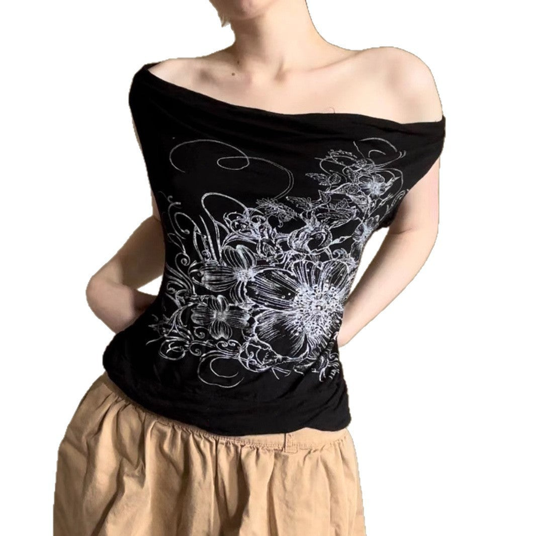 Women's Sleeveless Floral Crossover Top