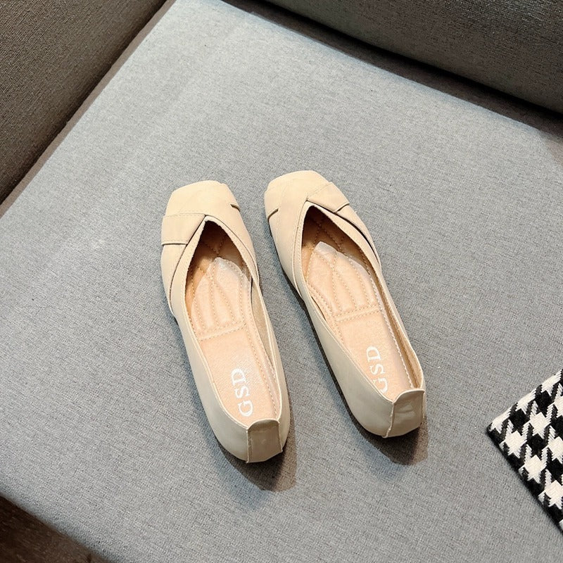 Women's Ballet Flats with Elegant Cross-Strap Design
