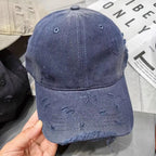 Men's Distressed Denim Baseball Cap