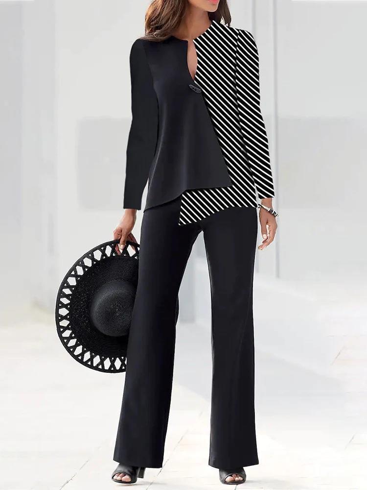 Modern Asymmetric Trouser Suit Set