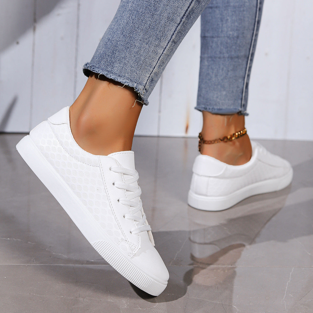 Women's Breathable Sneakers with Textured Finish