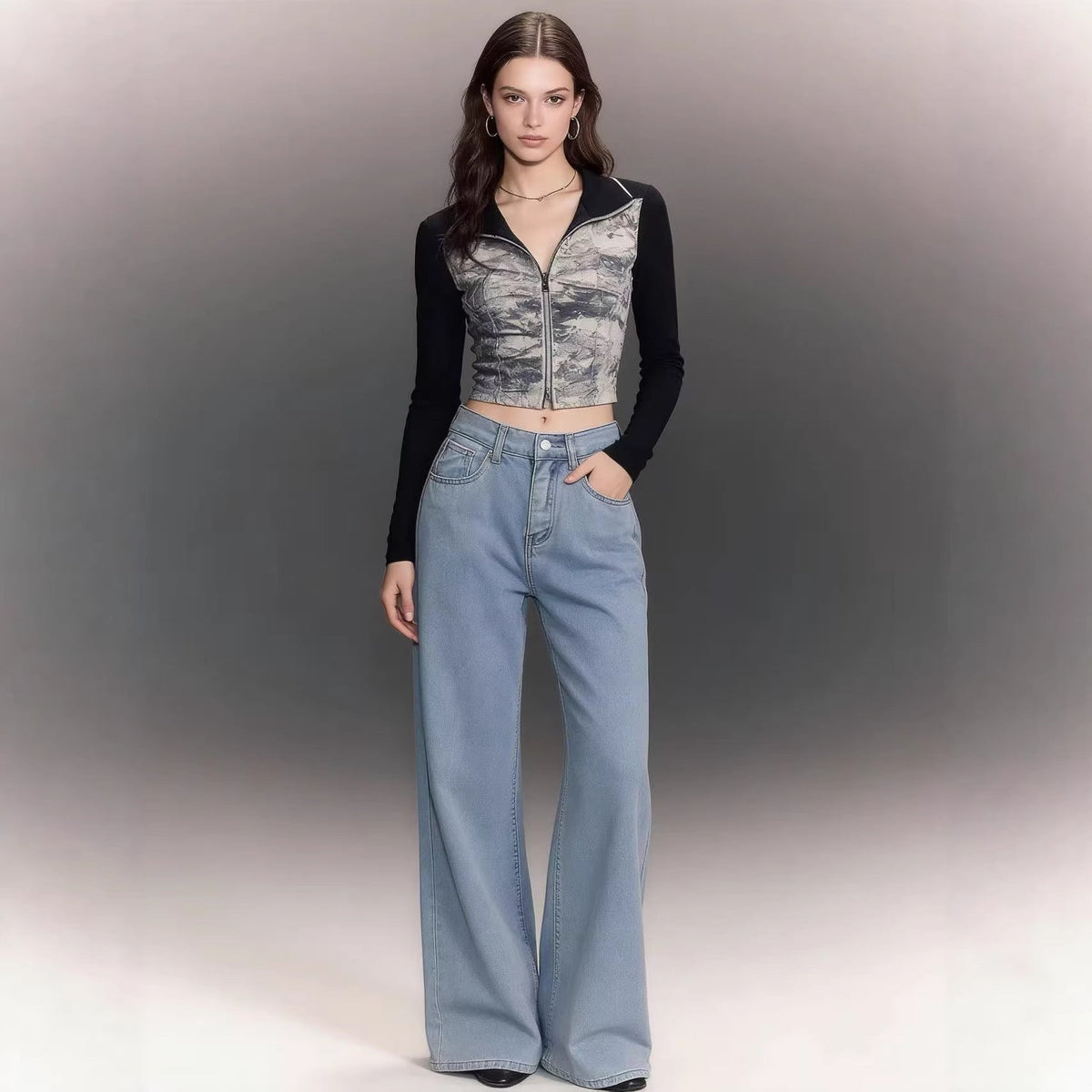 Elegant Cropped Blazer with Slim Lapel