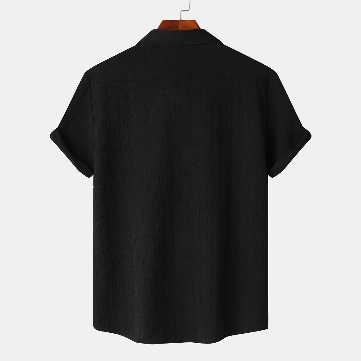 Women's Short Sleeve Shirt with Textured Pattern