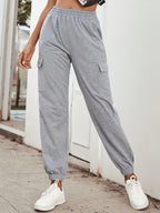 Women's Cargo Pants with Elastic Waist and Practical Pockets
