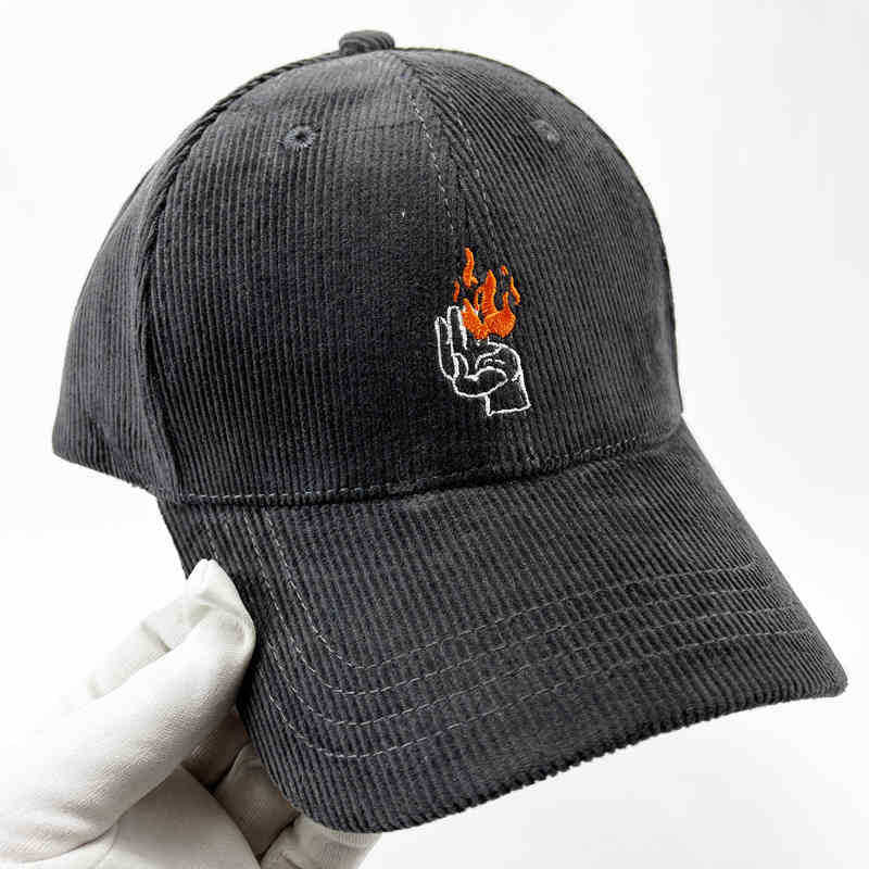 Corduroy Graphic Baseball Cap