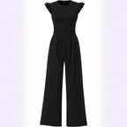 Elegant Women's Jumpsuit with Puff Sleeves and Wide Leg