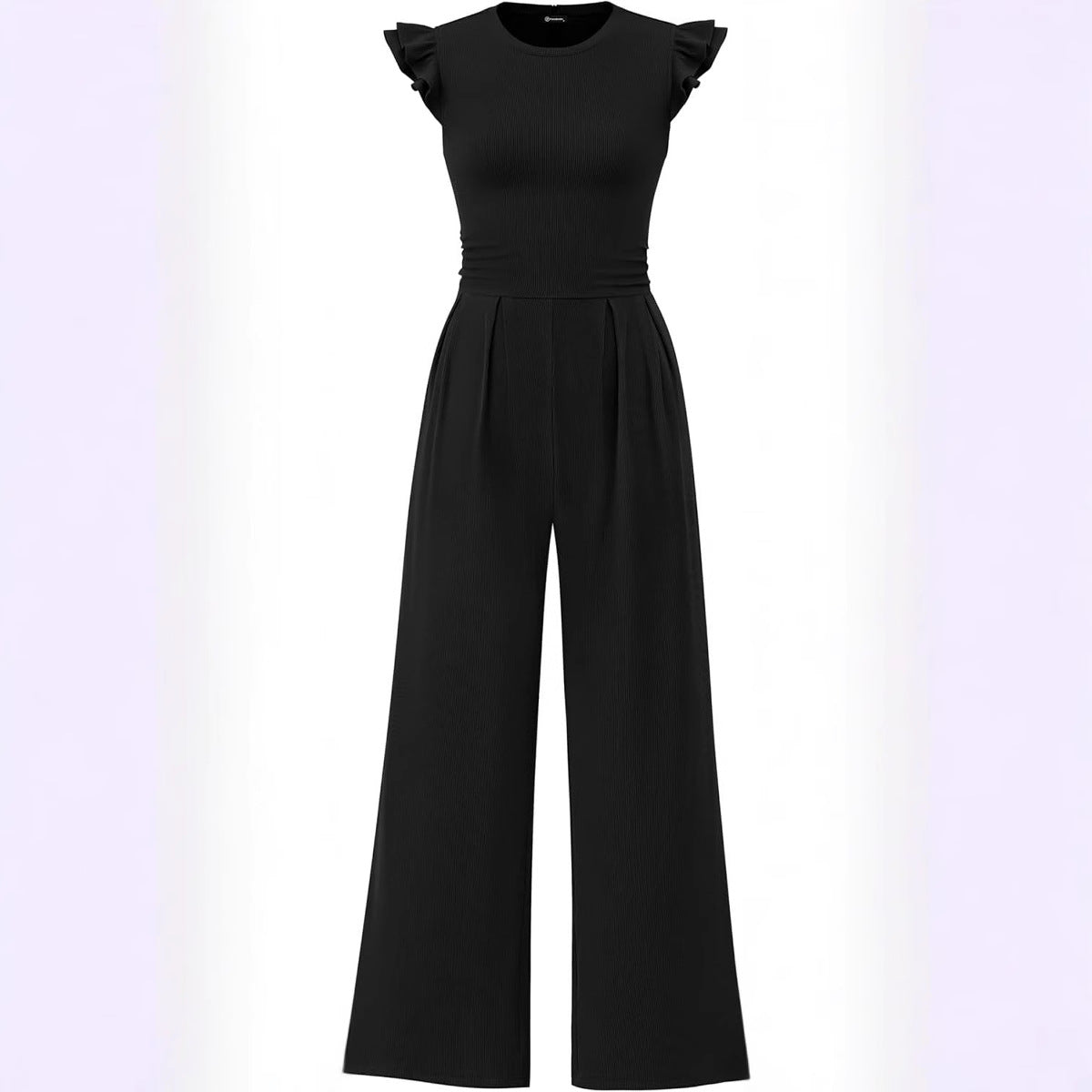 Elegant Women's Jumpsuit with Puff Sleeves and Wide Leg