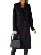Elegant Double-Breasted Trench Coat with Pockets