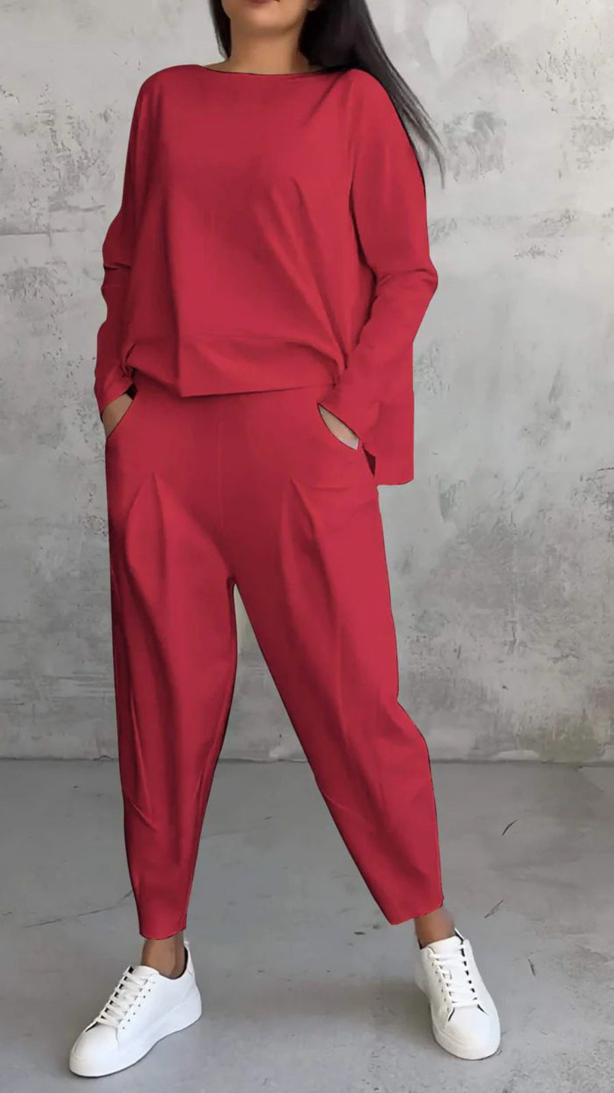 Women's Comfortable and Casual Two-Piece Set with Wide Cut