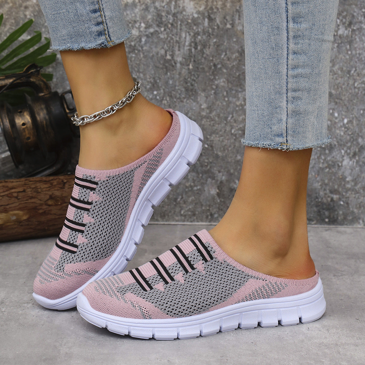 Women's Breathable Slip-On Sneakers with Elastic Upper