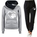 Women's Leisure Jogging Suit with Innovative Hood Design and Pockets