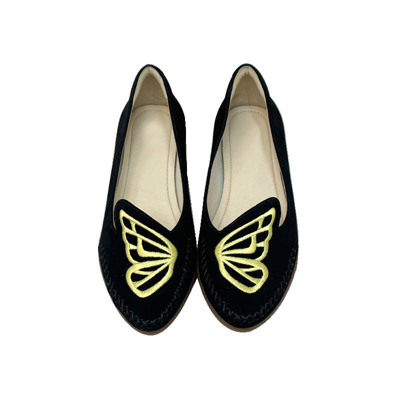 Women's Ballet Flats with Delicate Butterfly Design