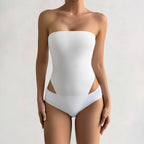 Women's Elastic Bandeau Bodysuit with Flattering Cut