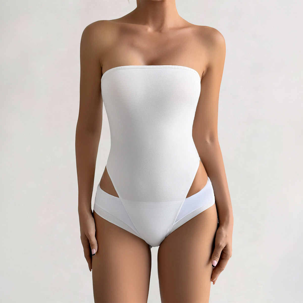 Women's Elastic Bandeau Bodysuit with Flattering Cut