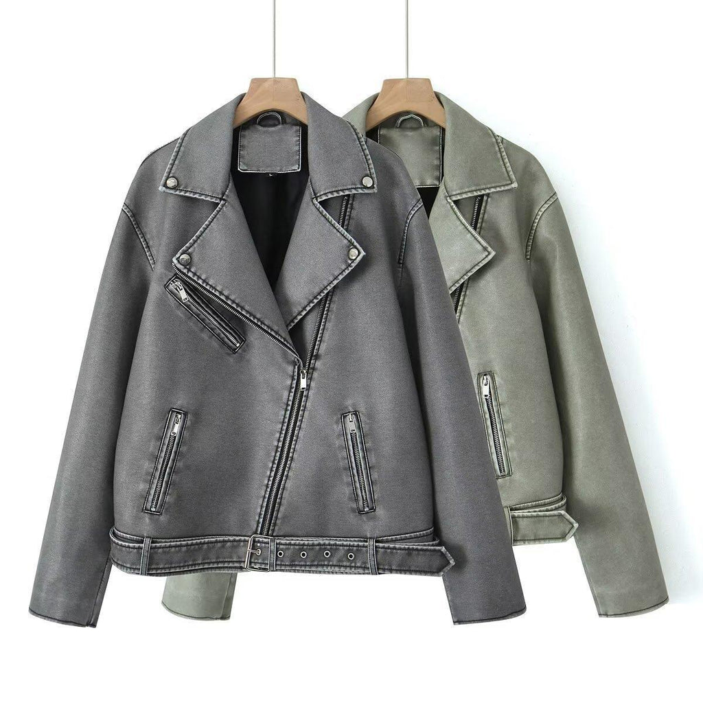Women's Vintage-Style Biker Jacket