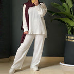 Casual Women's Knit Set with Wide Cut