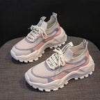 Women's Breathable Running and Leisure Shoes with Thick Profile