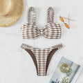 Women's Bandeau Bikini with Unique Pattern and Adjustable Straps