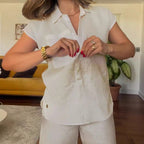 Elegant Women's Linen Blouse