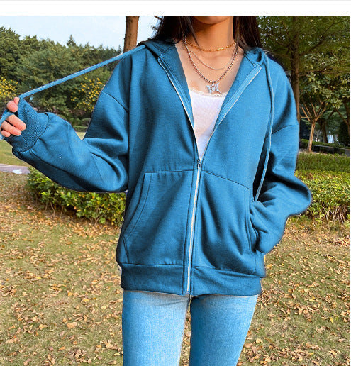 Women's Comfortable Hooded Jacket with Pockets