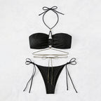 Women's Bandeau Bikini with Sophisticated Lace-Up Design