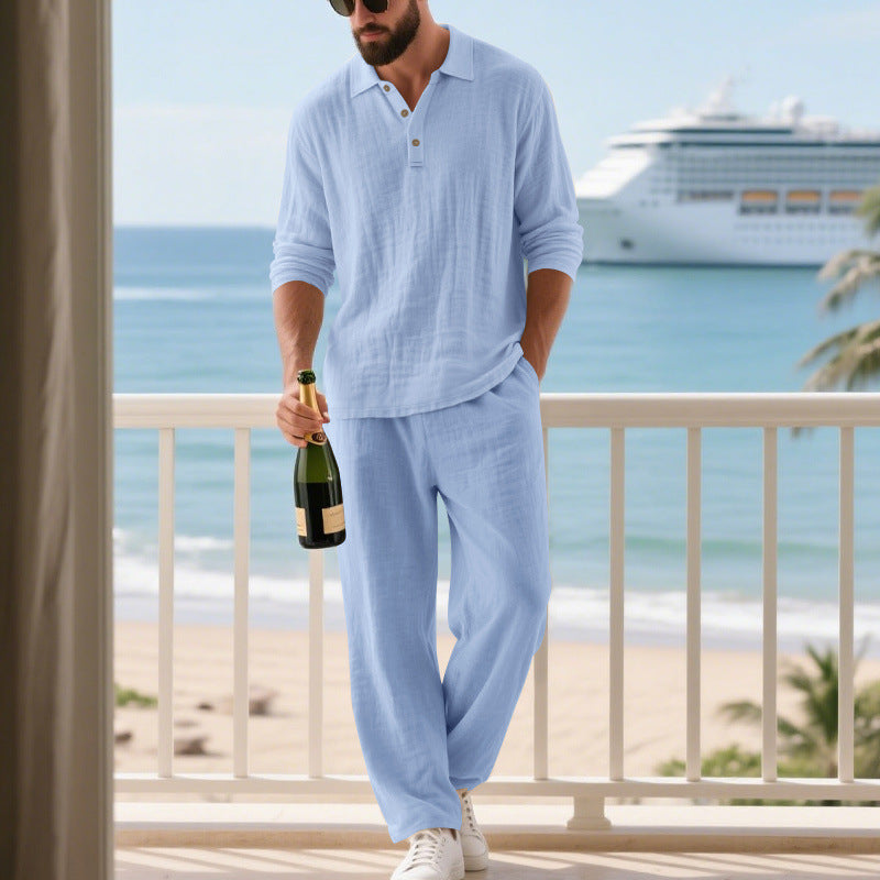 Men's Relaxed Cotton Muslin Resort Set