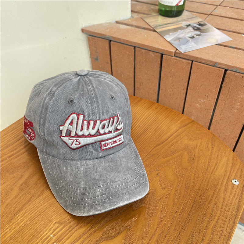 Men's Vintage-Inspired Distressed Cotton Baseball Cap