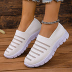 Women's Breathable Slip-On Sneakers with Elastic Upper and Non-Slip Sole