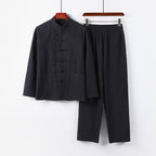 Men's Two-Piece Linen-Cotton Loungewear Set