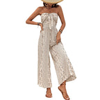 Women's Bandeau Jumpsuit with Wide Legs