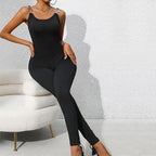 Women's Form-Fitting Jumpsuit with Elegant Shoulder Details