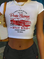 Women's Blood Pressure Print Crop T-Shirt