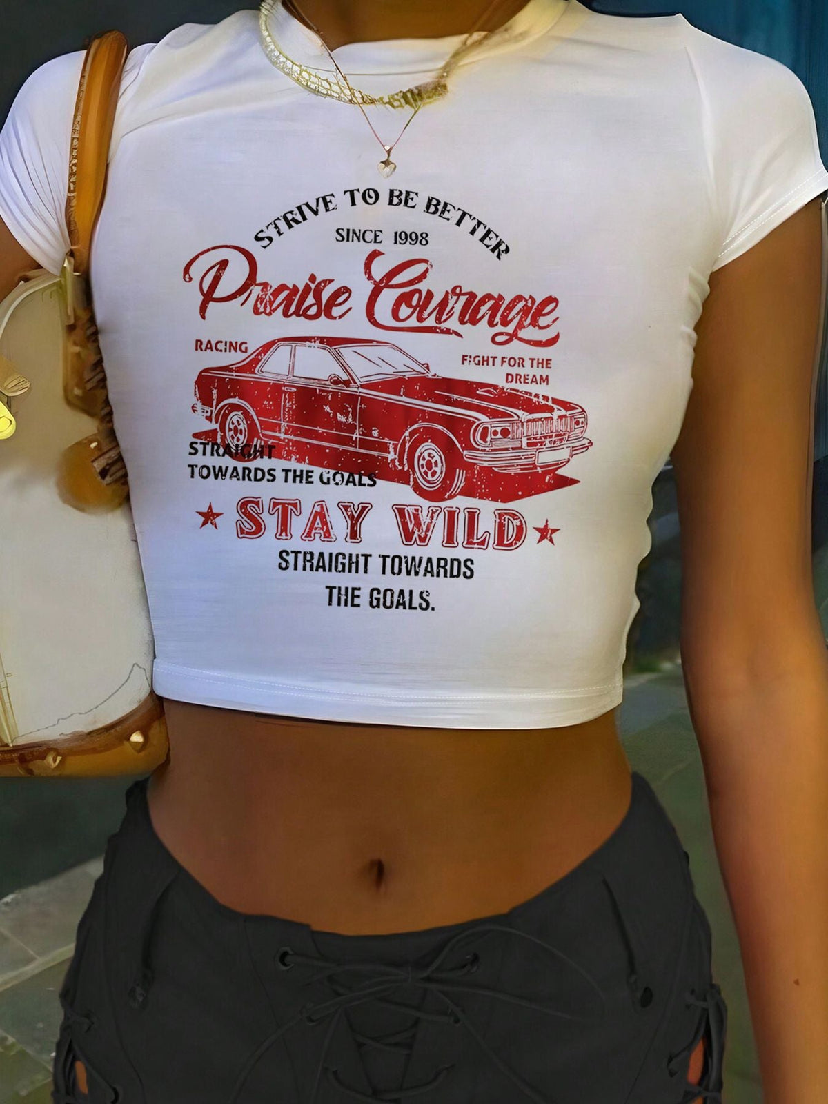 Women's Blood Pressure Print Crop T-Shirt