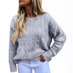 Women's Elegant Knit Sweater with Delicate Pattern