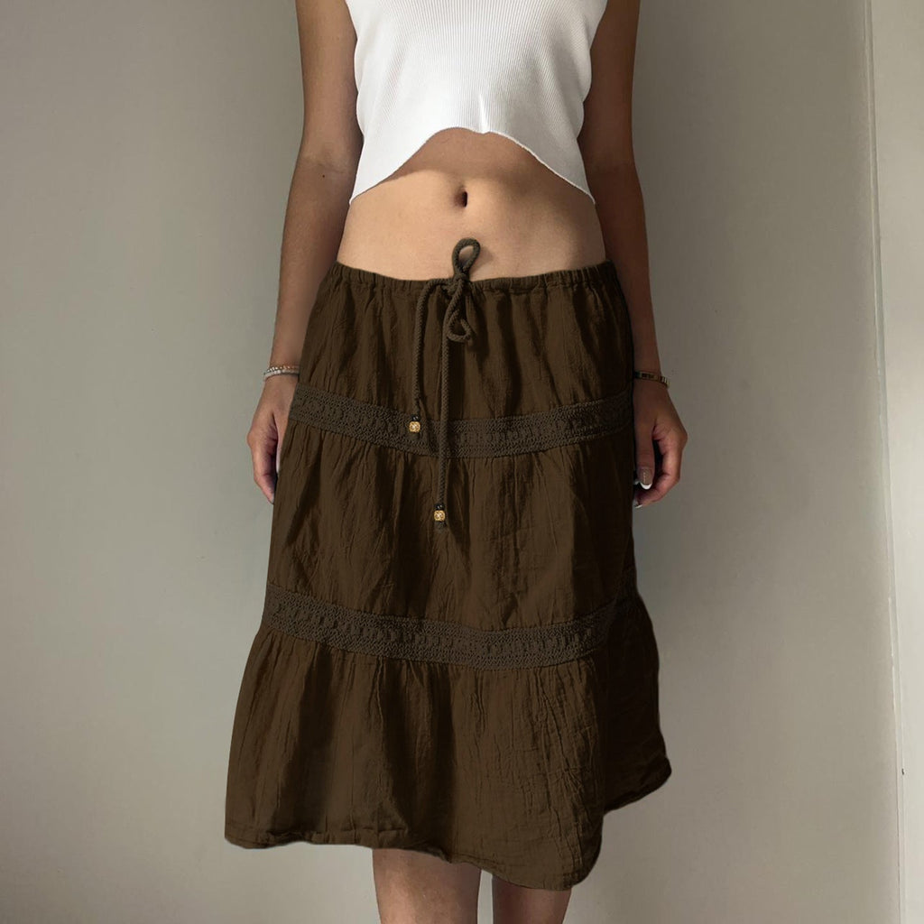 Women's Airy Jumpskirt with Elastic Waist and Ruching