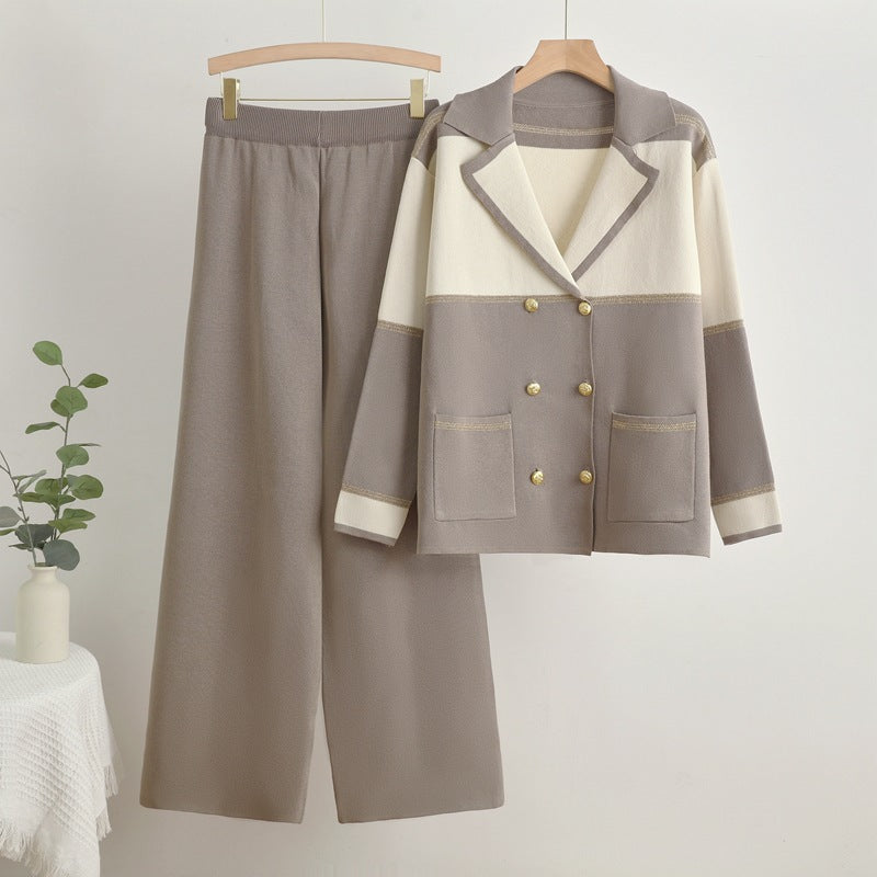 Elegant and Comfortable Double-Breasted Leisure Suit Set