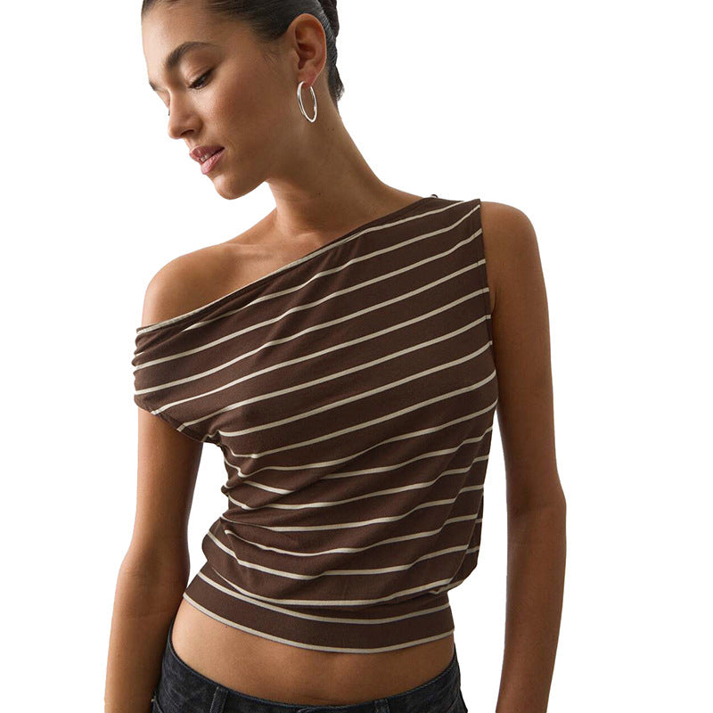 Women's Asymmetrical Striped Top
