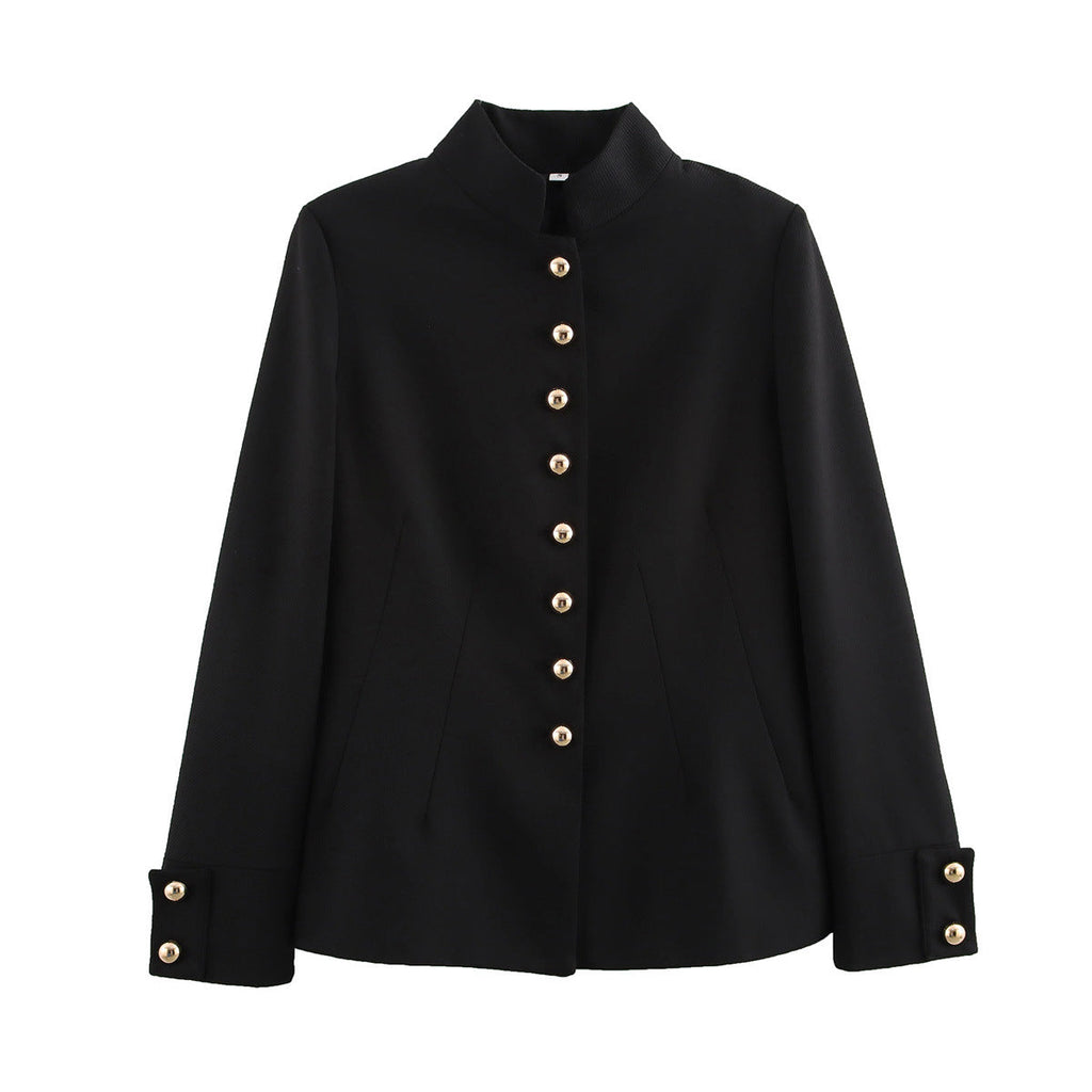Elegant Short Jacket with Decorative Buttons