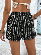 Comfortable Casual Pants with Elastic Waist and Contrast Stripes