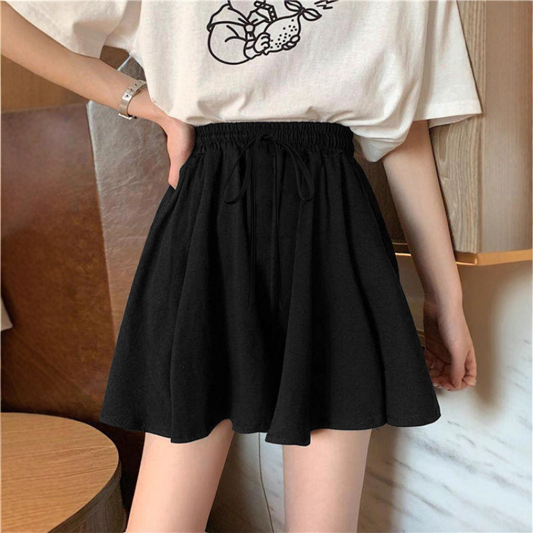 Women's Casual Skirt with Elastic Waistband and Drawstring