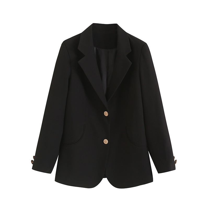 Women's Elegant Structured Blazer Jacket with Pockets
